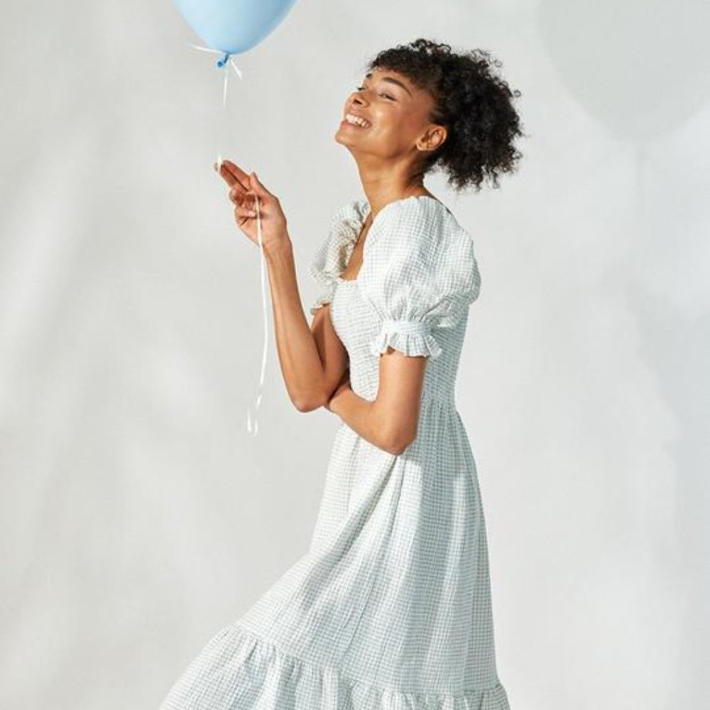 Nothing Fits But Sakura Dress- Blue Gingham